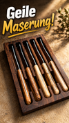 Fundstück: Buckelsmesser 5er Set Olive in Walnuss-Box