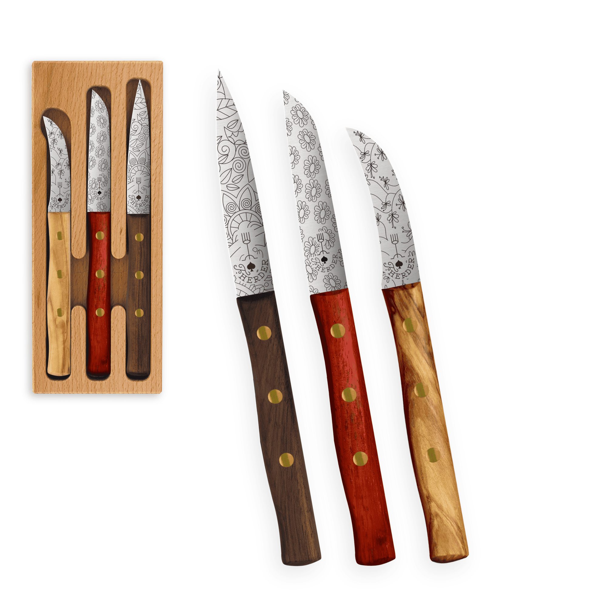 Zöppken Style 3er Set – rostfreie Klinge aus Solingen (Variante 2)